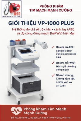 Tầm soát vữa xơ động mạch bằng hệ thống thiết bị VP-1000 PLUS